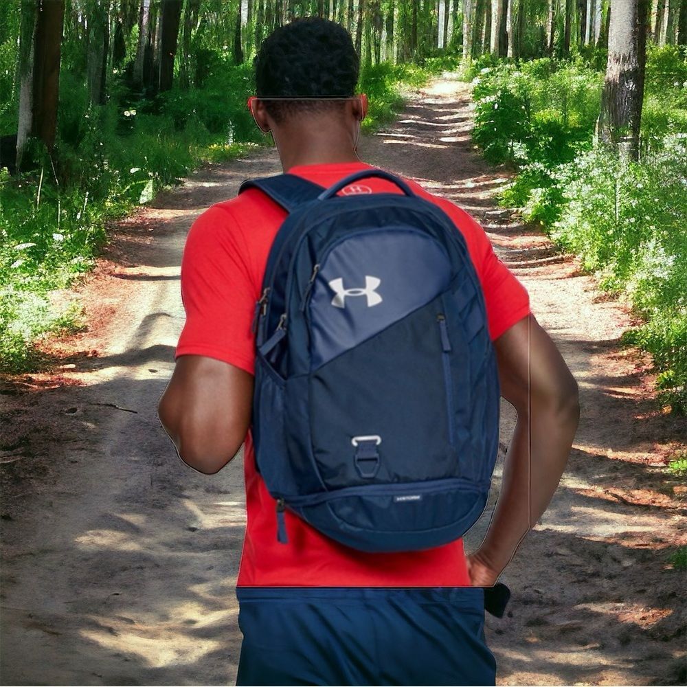 UNDER ARMOUR Storm Hustle 4.0 Backpack Navy Blue School Travel Laptop Tennis Bag